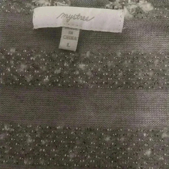 Mystree Textured Tunic Top Size L  Gray/ Black Tones - Picture 3 of 6